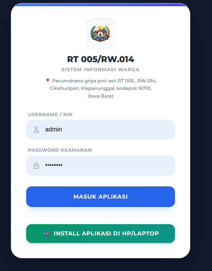 LANGGANAN APLIKASI ADMINISTRASI RW/RT