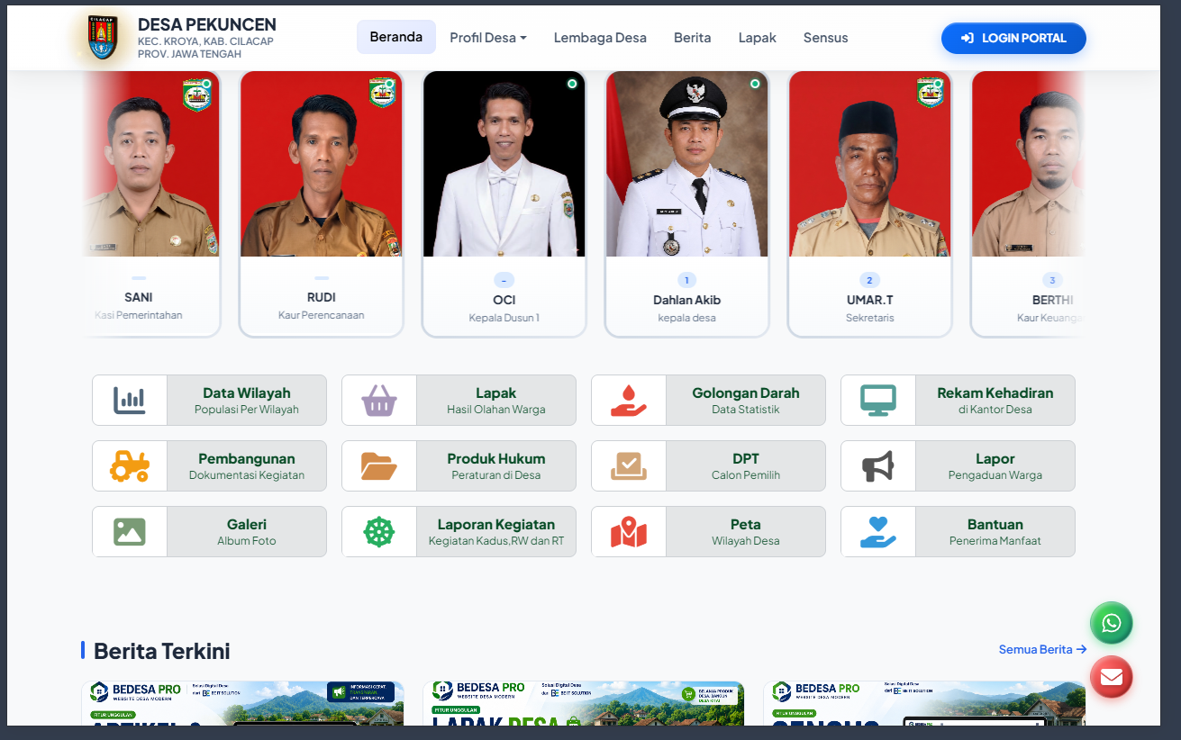 Foto: Website desa super lengkap menggunakan BEDESA PRO